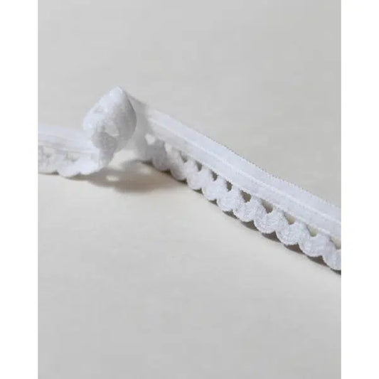 Lingerie Elastic - Frill Edge - White – view 2 | Truro Fabrics