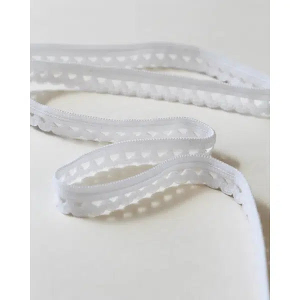 Lingerie Elastic - Frill Edge - White | Truro Fabrics