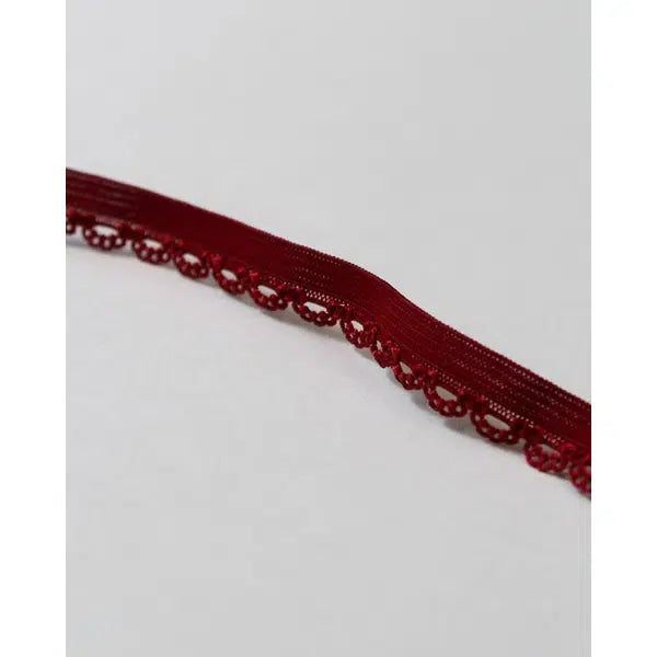Lingerie Elastic - Loop Edge - Crimson – view 2 | Truro Fabrics