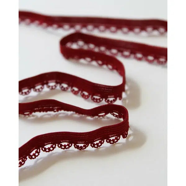 Lingerie Elastic - Loop Edge - Crimson | Truro Fabrics