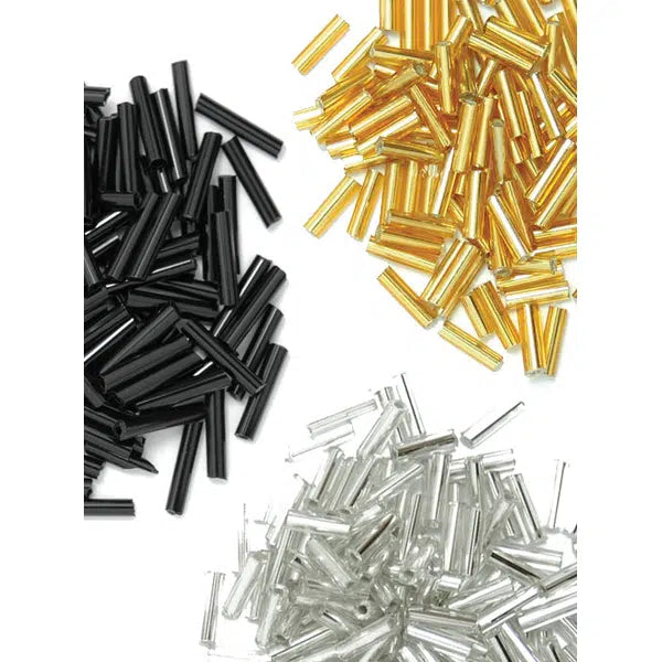 Long Bugle Beads - Assorted Colours | Truro Fabrics