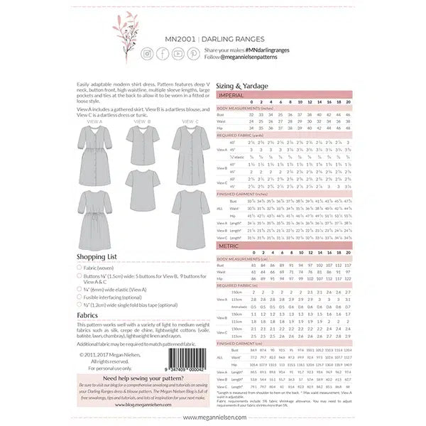 Megan Nielsen - Paper Sewing Pattern - Darling Ranges Dress & Blouse – view 4 | Truro Fabrics