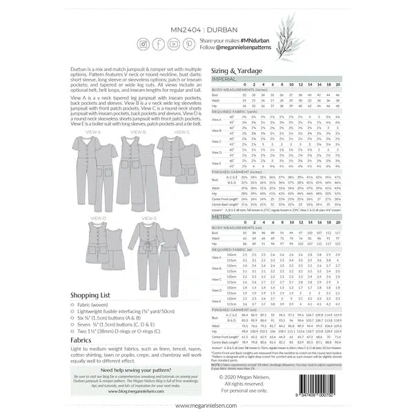 Megan Nielsen - Paper Sewing Pattern - Durban Jumpsuit & Romper – view 3 | Truro Fabrics
