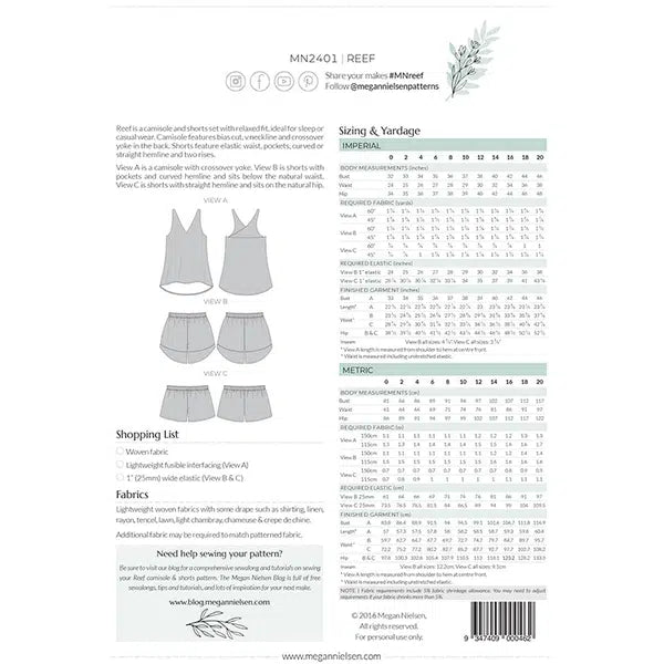 Megan Nielsen - Paper Sewing Pattern - Reef Camisole & Shorts Set – view 6 | Truro Fabrics