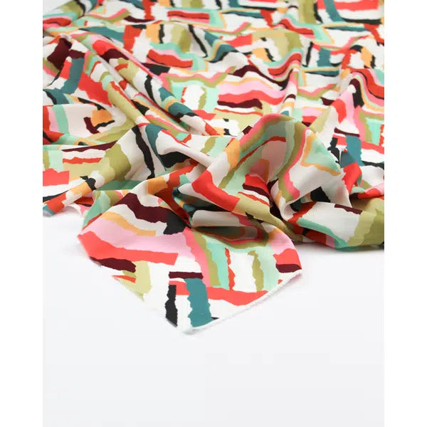 Micro Crepe Fabric - Athena Coral – view 2 | Truro Fabrics