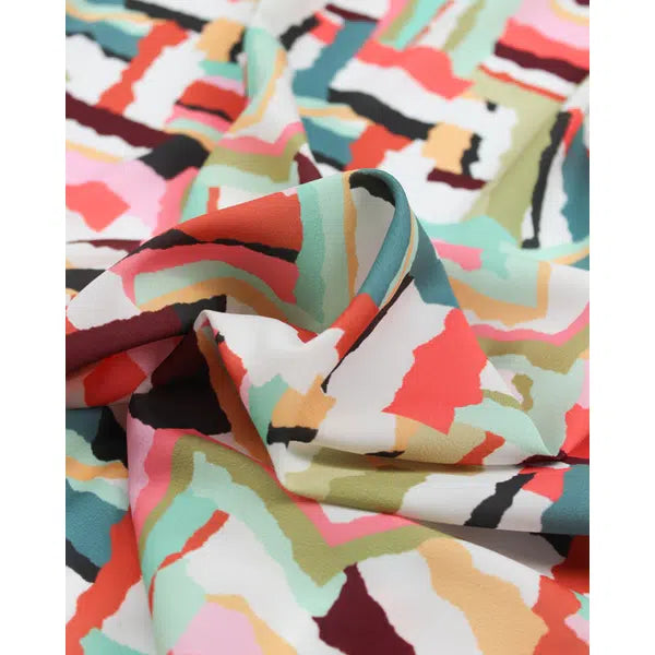 Micro Crepe Fabric - Athena Coral – view 3 | Truro Fabrics