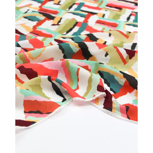 Micro Crepe Fabric - Athena Coral – view 6 | Truro Fabrics
