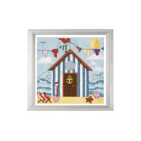 Mini Counted Cross Stitch Kit - Beach Hut | Truro Fabrics