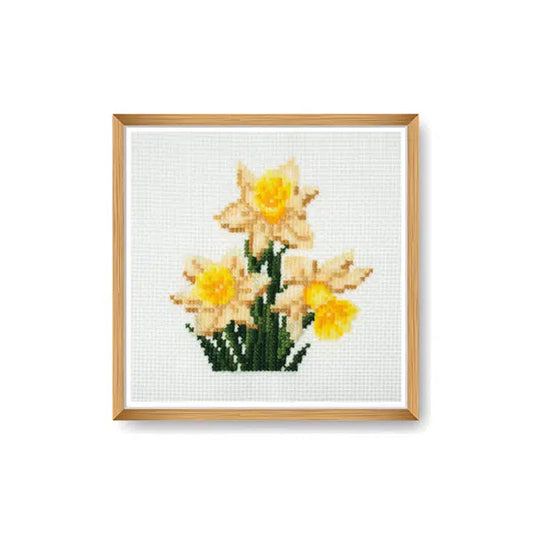 Mini Counted Cross Stitch Kit - Daffodils | Truro Fabrics