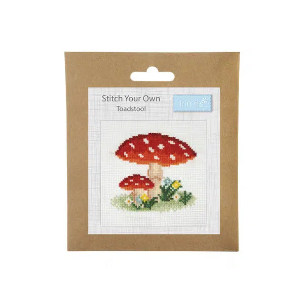 Mini Counted Cross Stitch Kit - Toadstool – view 2 | Truro Fabrics