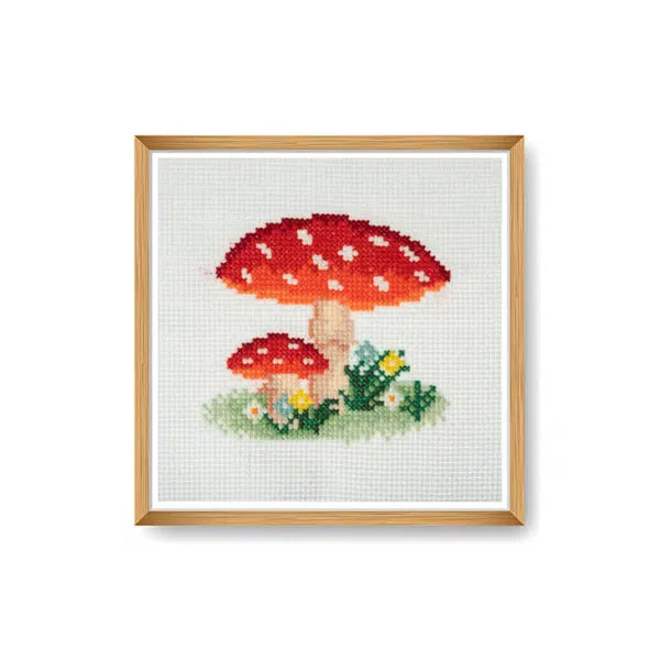Mini Counted Cross Stitch Kit - Toadstool | Truro Fabrics
