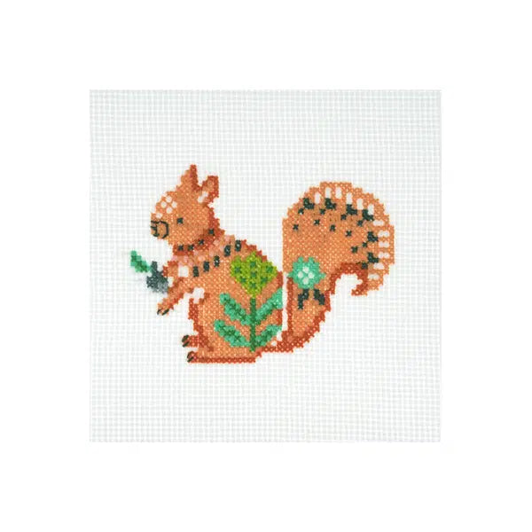 Mini Counted Cross Stitch Kit - Woodland Squirrel – view 2 | Truro Fabrics