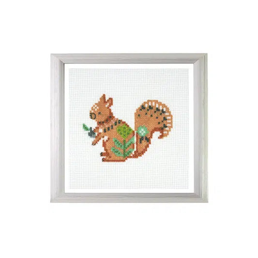 Mini Counted Cross Stitch Kit - Woodland Squirrel | Truro Fabrics