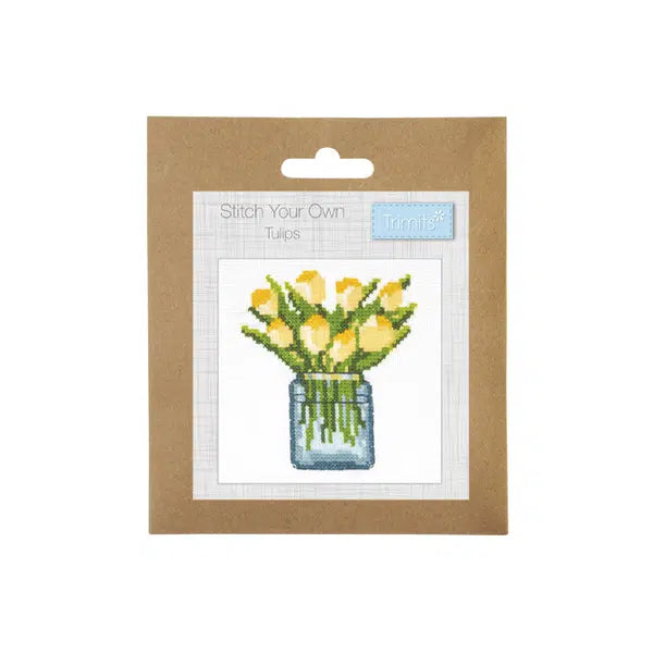 Mini Counted Cross Stitch Kit - Yellow Tulips – view 2 | Truro Fabrics