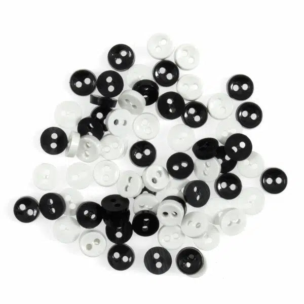 Mini Craft Button Pack - Black & White | Truro Fabrics