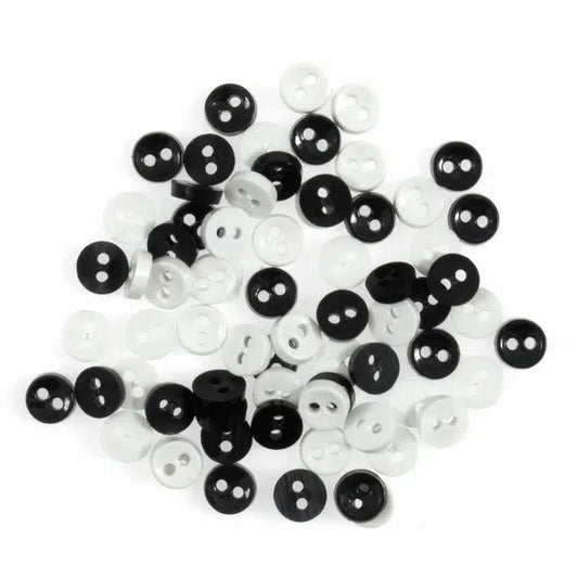 Mini Craft Button Pack - Black & White | Truro Fabrics