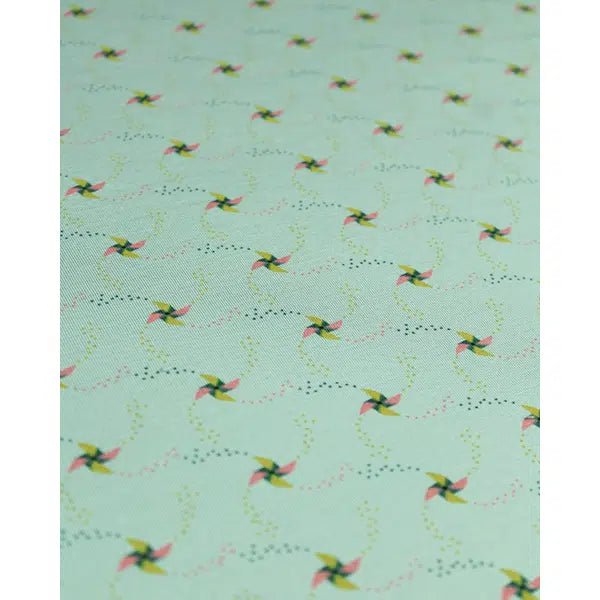 Modal French Terry Fabric - Penny Pinwheel Mint – view 2 | Truro Fabrics