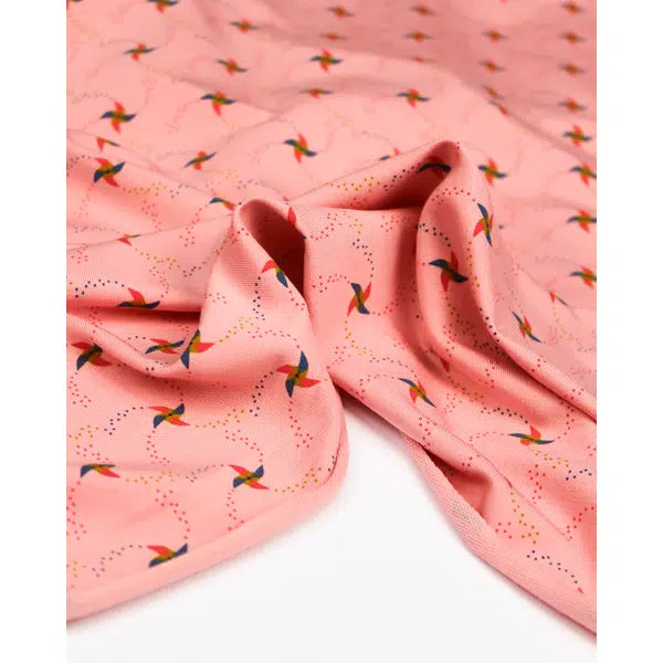Modal French Terry Fabric - Penny Pinwheel Pink – view 3 | Truro Fabrics