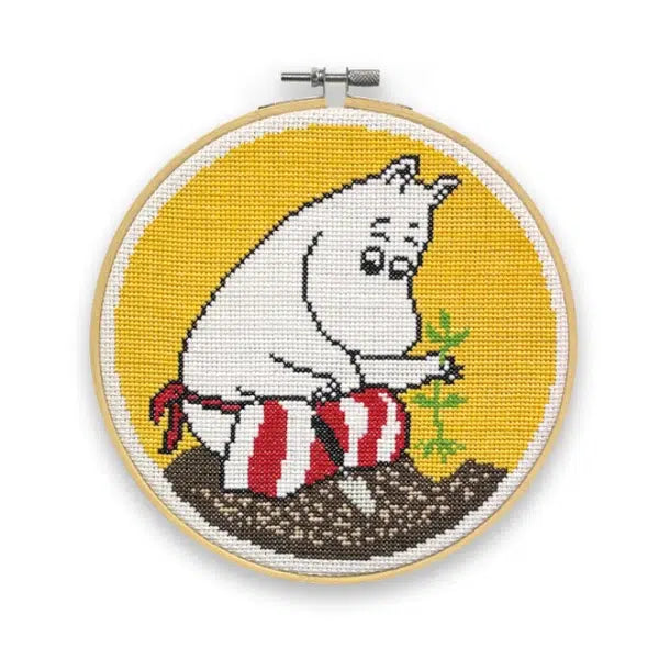 Moomin Cross Stitch Kit - Moominmamma Planting – view 3 | Truro Fabrics