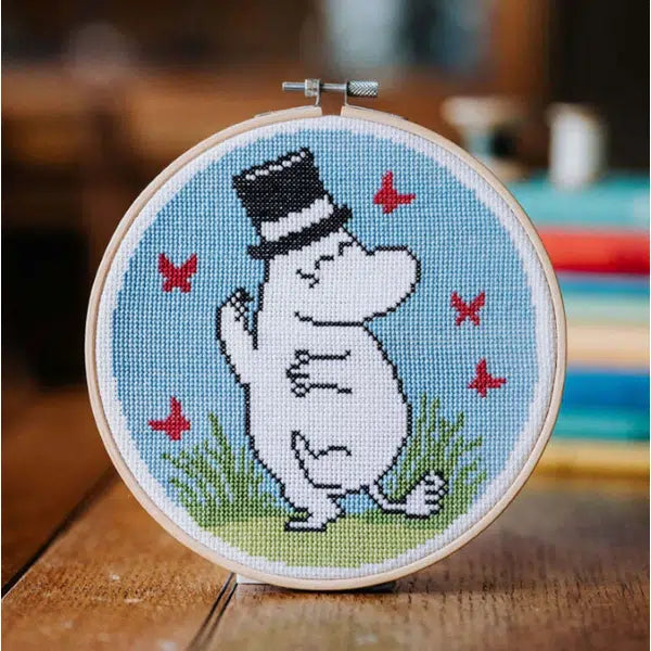 Moomin Cross Stitch Kit - Moominpappa Dancing – view 3 | Truro Fabrics