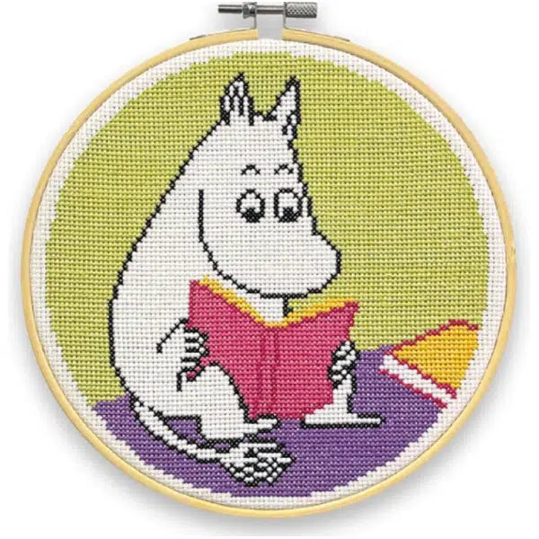 Moomin Cross Stitch Kit - Moomintroll Reading – view 3 | Truro Fabrics