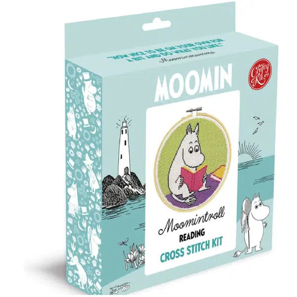 Moomin Cross Stitch Kit - Moomintroll Reading – view 4 | Truro Fabrics
