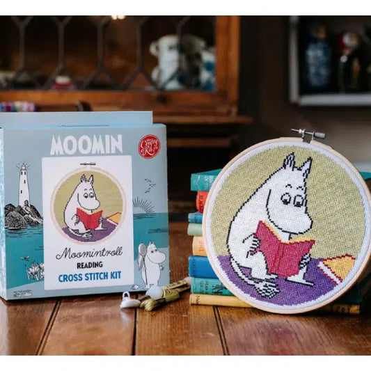 Moomin Cross Stitch Kit - Moomintroll Reading | Truro Fabrics