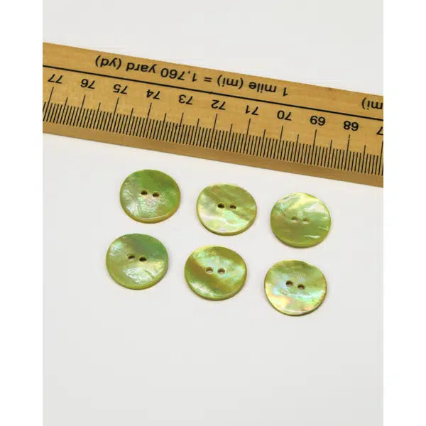 Mother of Pearl Button - Grapefruit - 18mm – view 2 | Truro Fabrics