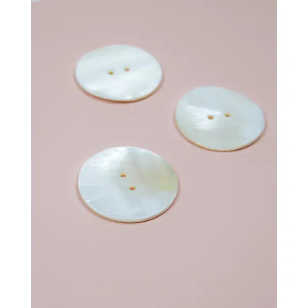 Mother of Pearl Button - Ivory - 38mm – view 2 | Truro Fabrics
