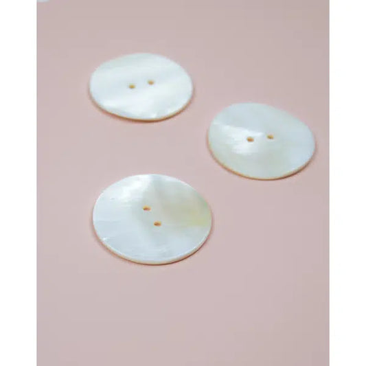 Mother of Pearl Button - Ivory - 38mm – view 2 | Truro Fabrics