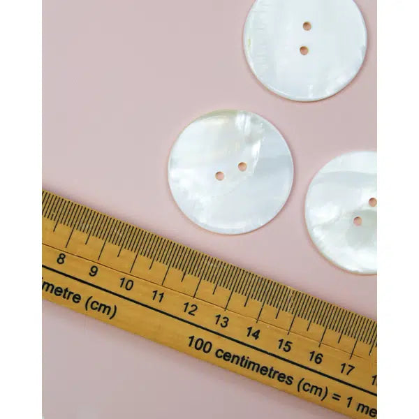 Mother of Pearl Button - Ivory - 38mm – view 3 | Truro Fabrics