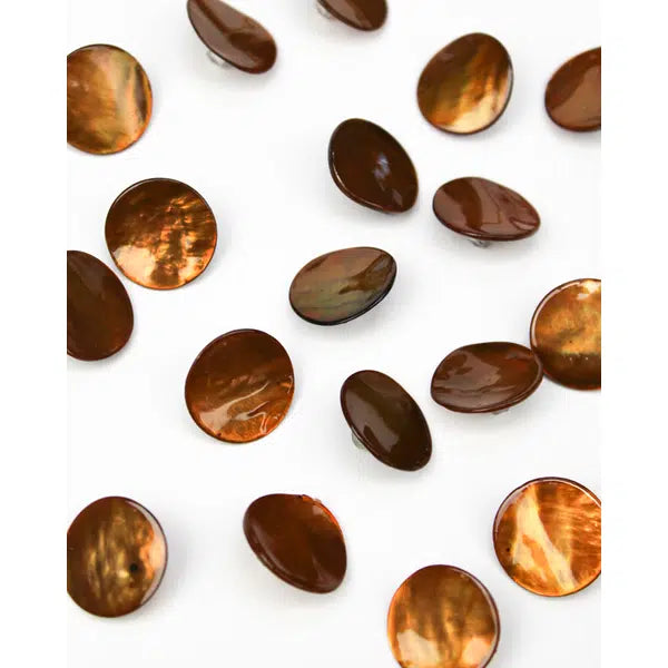 Mother of Pearl Shank Button - Copper - 18mm | Truro Fabrics