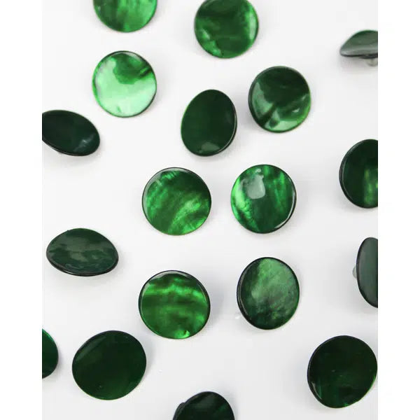 Mother of Pearl Shank Button - Emerald - 18mm | Truro Fabrics