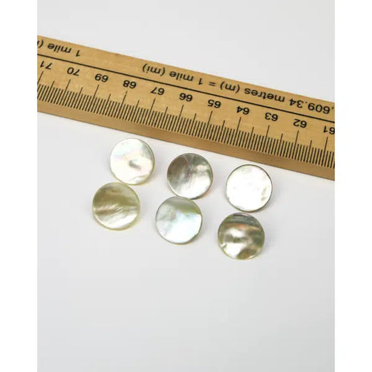 Mother of Pearl Shank Button - Natural - 15mm – view 2 | Truro Fabrics
