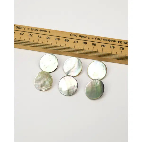 Mother of Pearl Shank Button - Natural - 20mm – view 2 | Truro Fabrics
