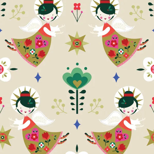 Christmas Patchwork Fabric - Nordic Noel - Christmas Angels – Truro Fabrics
