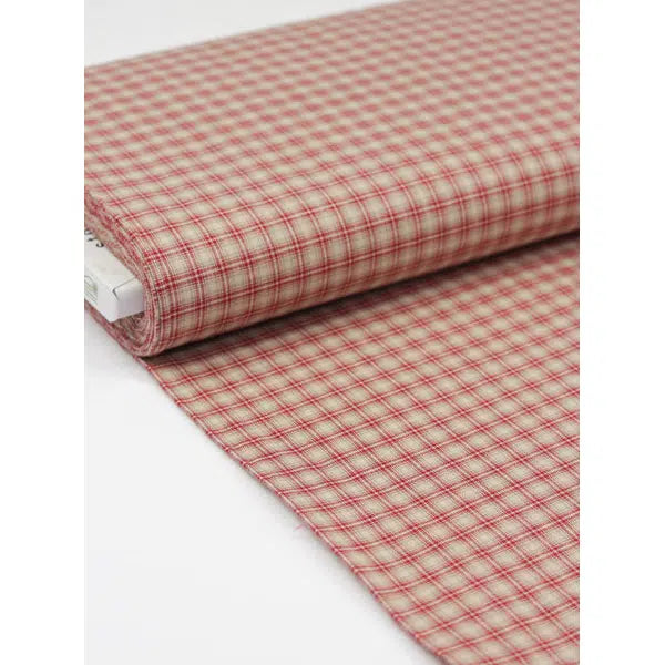 Nordsø Yarn Dyed Cotton Fabric - Cardinal Plaid Oat – view 2 | Truro Fabrics