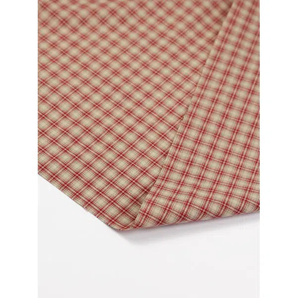 Nordsø Yarn Dyed Cotton Fabric - Cardinal Plaid Oat – view 3 | Truro Fabrics