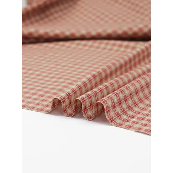 Nordsø Yarn Dyed Cotton Fabric - Cardinal Plaid Oat – view 4 | Truro Fabrics