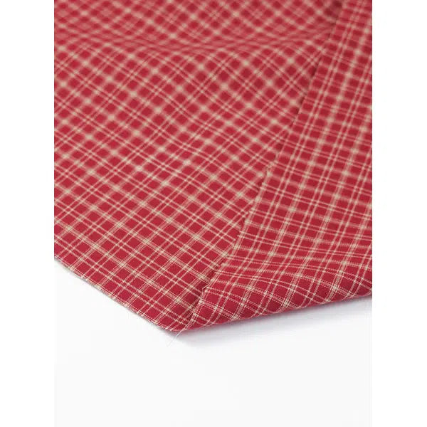 Nordsø Yarn Dyed Cotton Fabric - Cardinal Plaid Scarlet – view 3 | Truro Fabrics