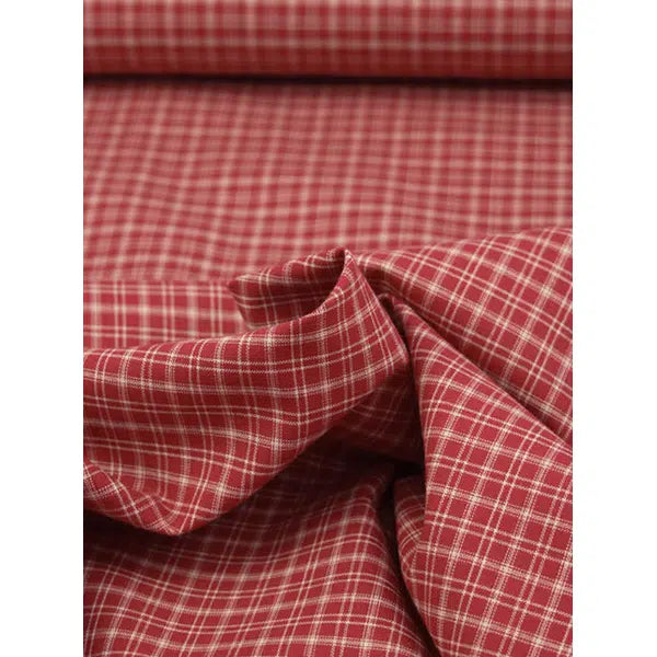 Nordsø Yarn Dyed Cotton Fabric - Cardinal Plaid Scarlet | Truro Fabrics