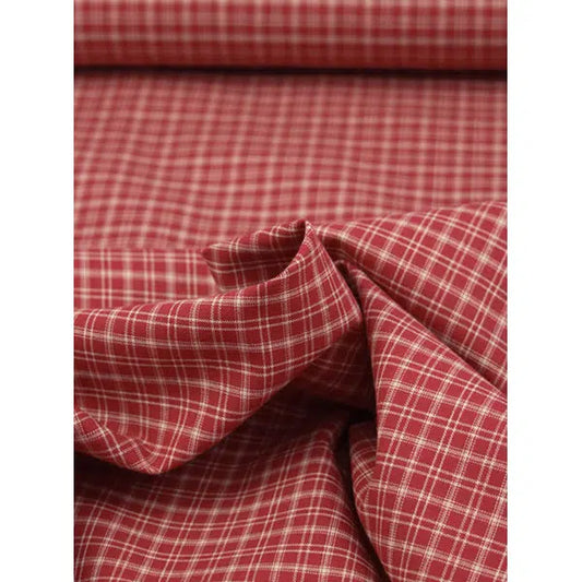 Nordsø Yarn Dyed Cotton Fabric - Cardinal Plaid Scarlet | Truro Fabrics