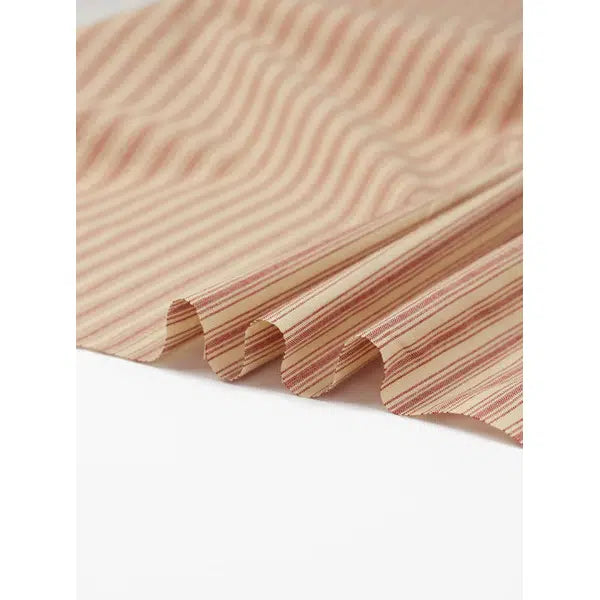 Nordsø Yarn Dyed Cotton Fabric - Cardinal Stripe Oat – view 3 | Truro Fabrics