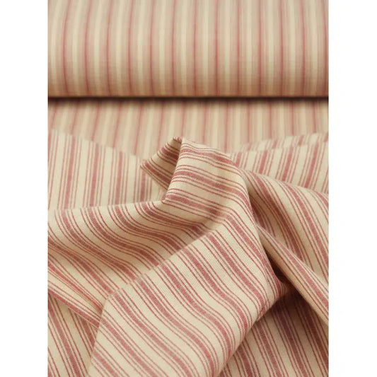 Nordsø Yarn Dyed Cotton Fabric - Cardinal Stripe Oat | Truro Fabrics