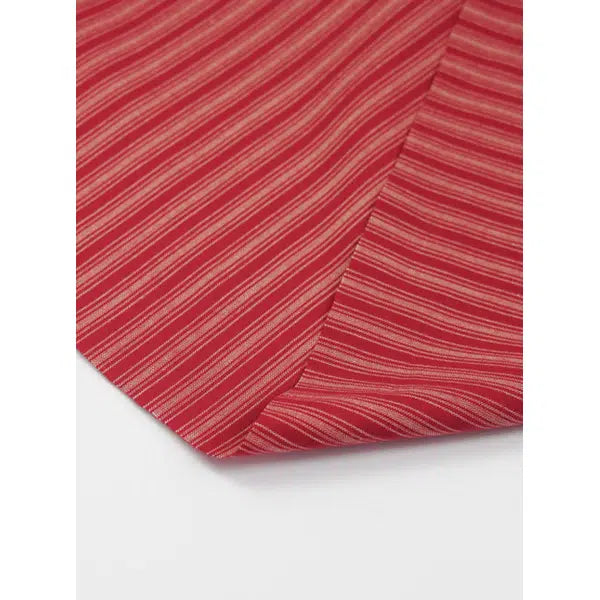 Nordsø Yarn Dyed Cotton Fabric - Cardinal Stripe Scarlet – view 3 | Truro Fabrics