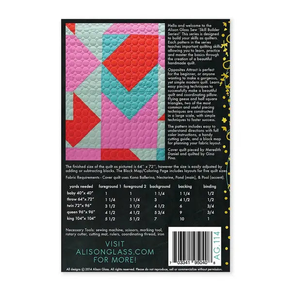 Alison Glass - Patchwork Quilt Paper Pattern - Opposites Attract – view 2 – Truro Fabrics