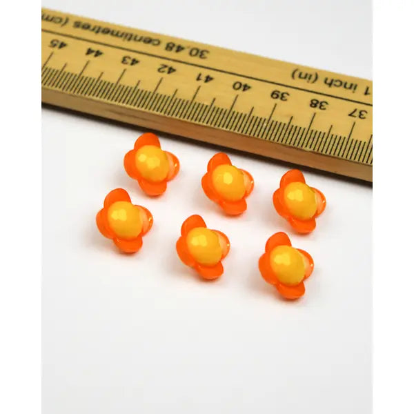 Button - Orla Flower Sunshine - 12mm – view 2 – Truro Fabrics