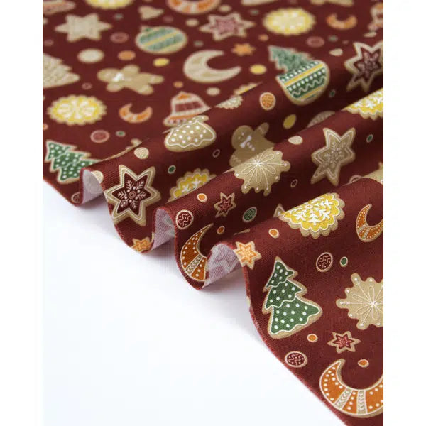 Organic Christmas Cotton Fabric - Cookies – view 3 | Truro Fabrics