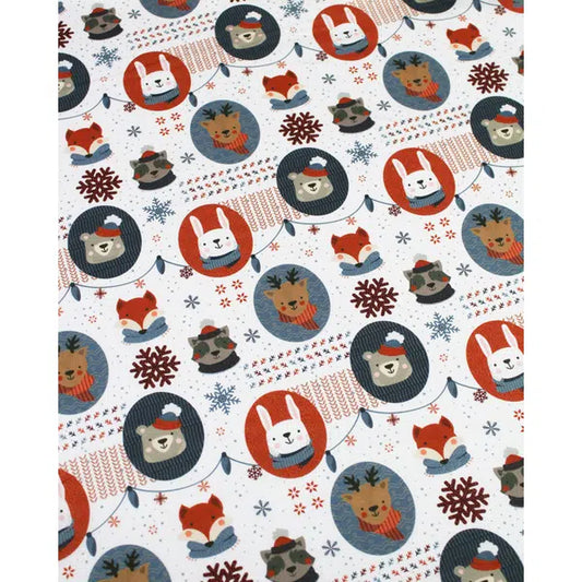 Organic Christmas Cotton Fabric - Cosy Portraits | Truro Fabrics