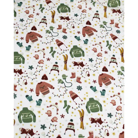Organic Christmas Cotton Fabric - Winter Woollies | Truro Fabrics